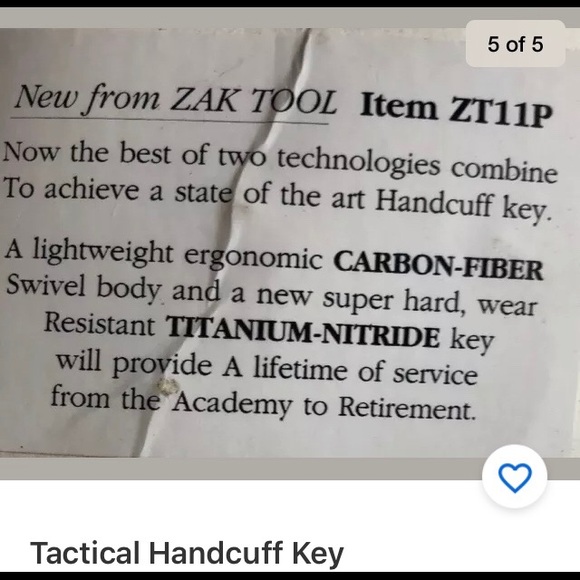 Handcuff key - Picture 3 of 3